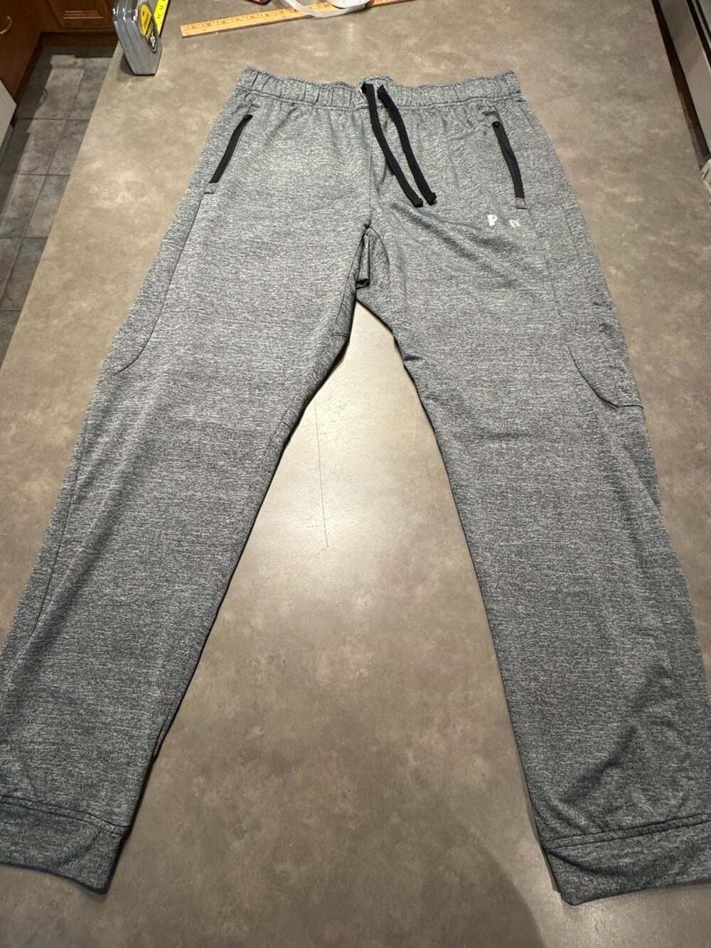 Pony Athletic Grey Jogger Pants Size X-Large Zipper Pockets